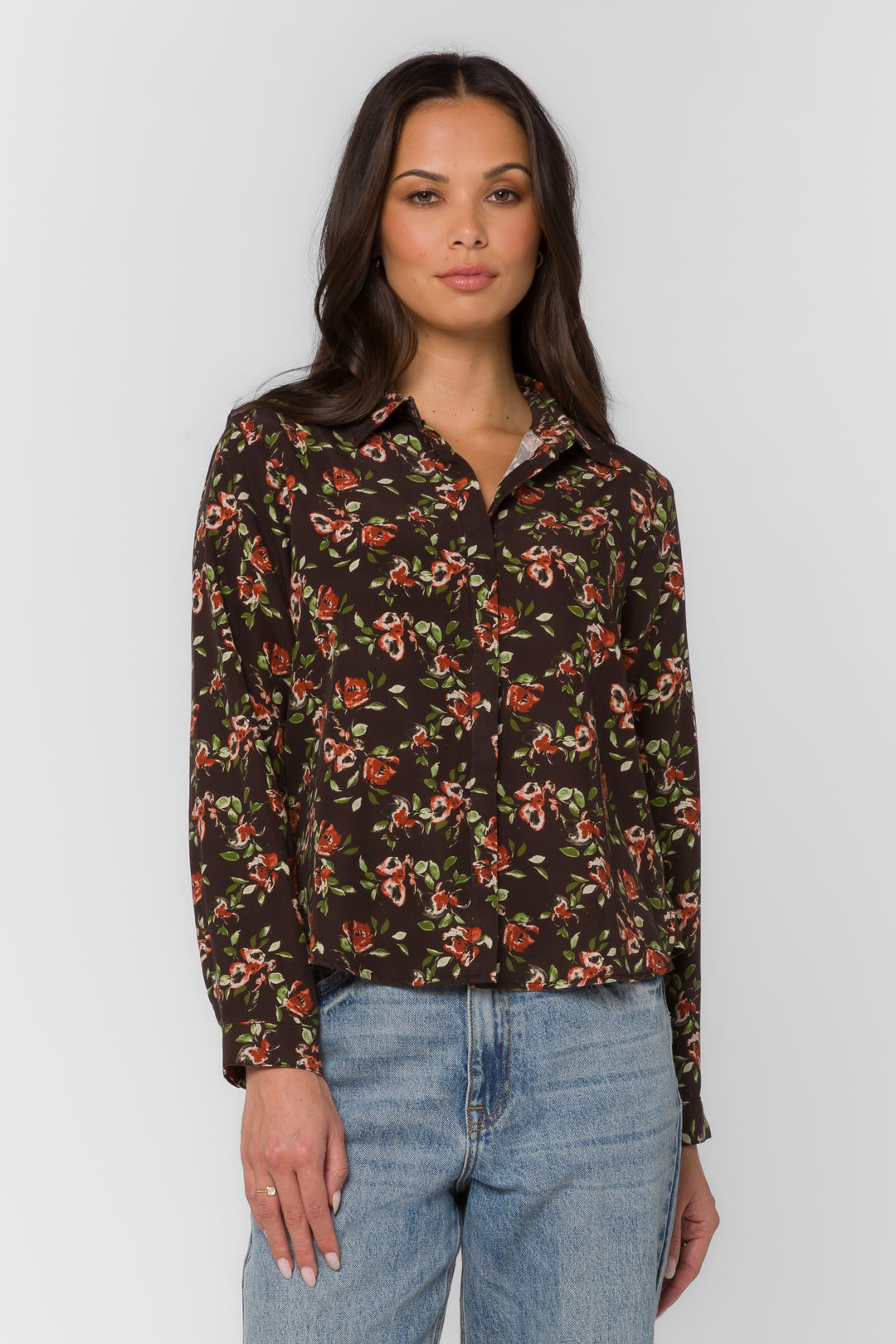 Natalie Watercolor Blossom Shirt - Tops - Velvet Heart Clothing