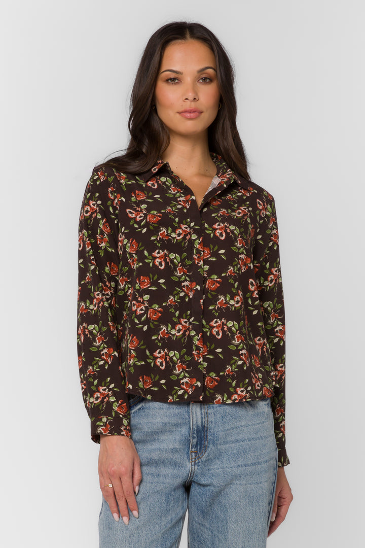 Natalie Watercolor Blossom Shirt - Tops - Velvet Heart Clothing