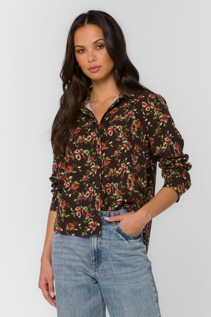 Natalie Watercolor Blossom Shirt - Tops - Velvet Heart Clothing