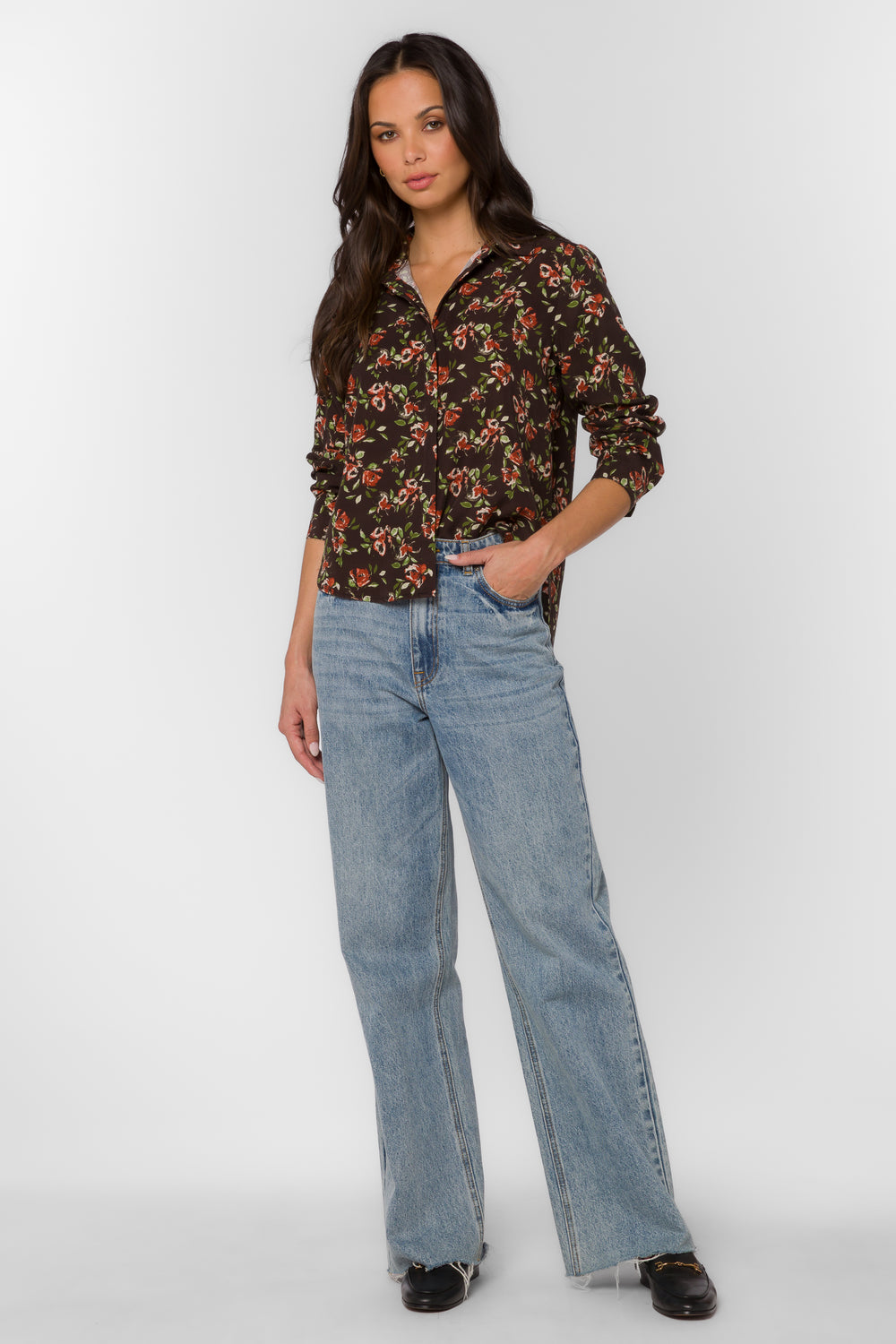 Natalie Watercolor Blossom Shirt - Tops - Velvet Heart Clothing