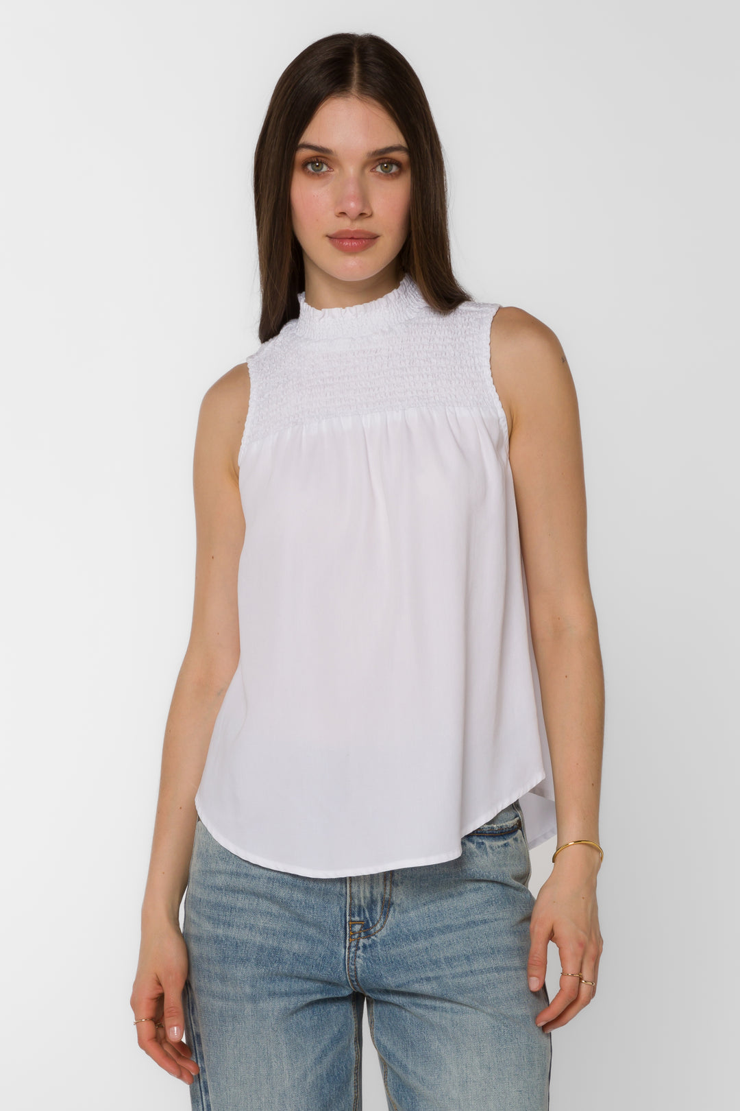 Naveen Optic White Blouse - Tops - Velvet Heart Clothing