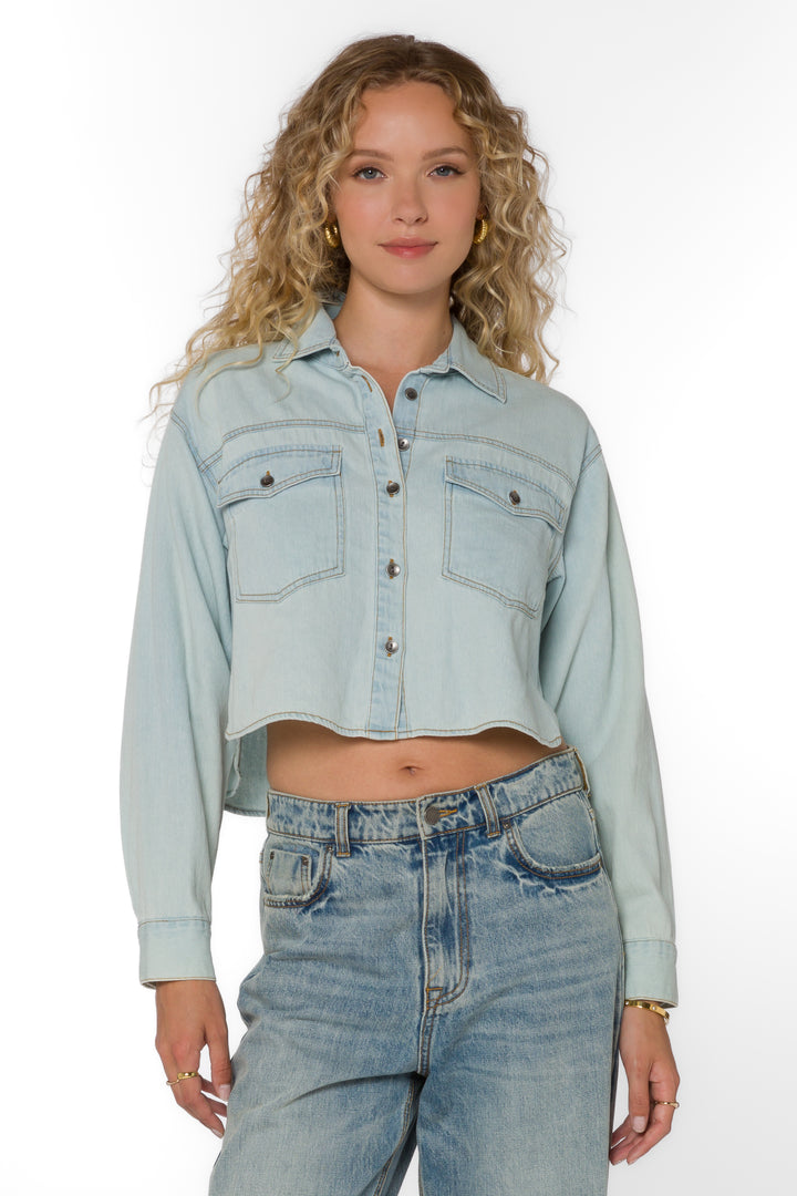 Nayeli Light Blue Sky Denim Jacket - Jackets & Outerwear - Velvet Heart Clothing