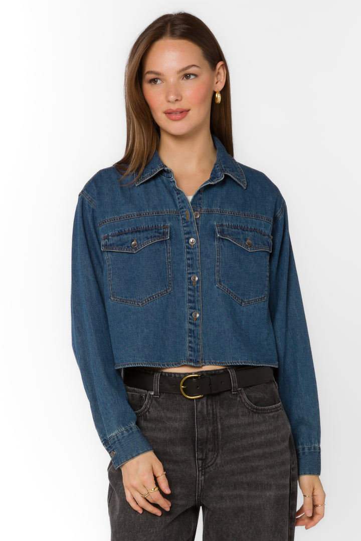 Nayeli Rockaway Blue Denim Jacket - Jackets & Outerwear - Velvet Heart Clothing