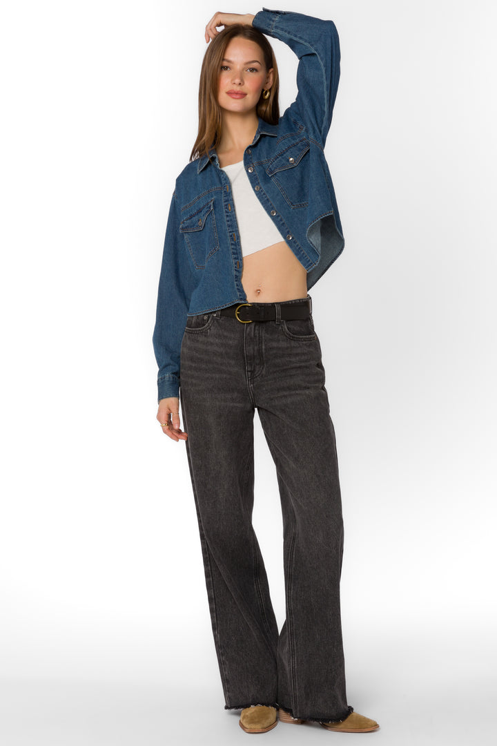 Nayeli Rockaway Blue Denim Jacket - Jackets & Outerwear - Velvet Heart Clothing