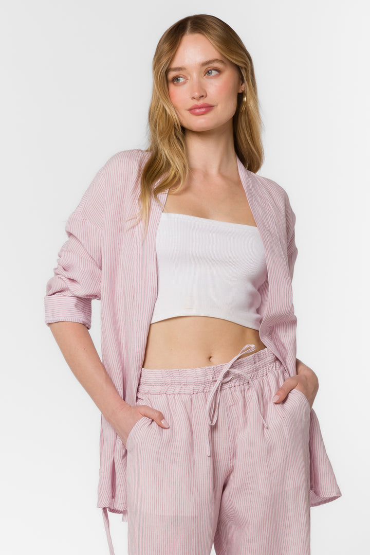 Nelly Canyon Rose Stripe Kimono - Tops - Velvet Heart Clothing