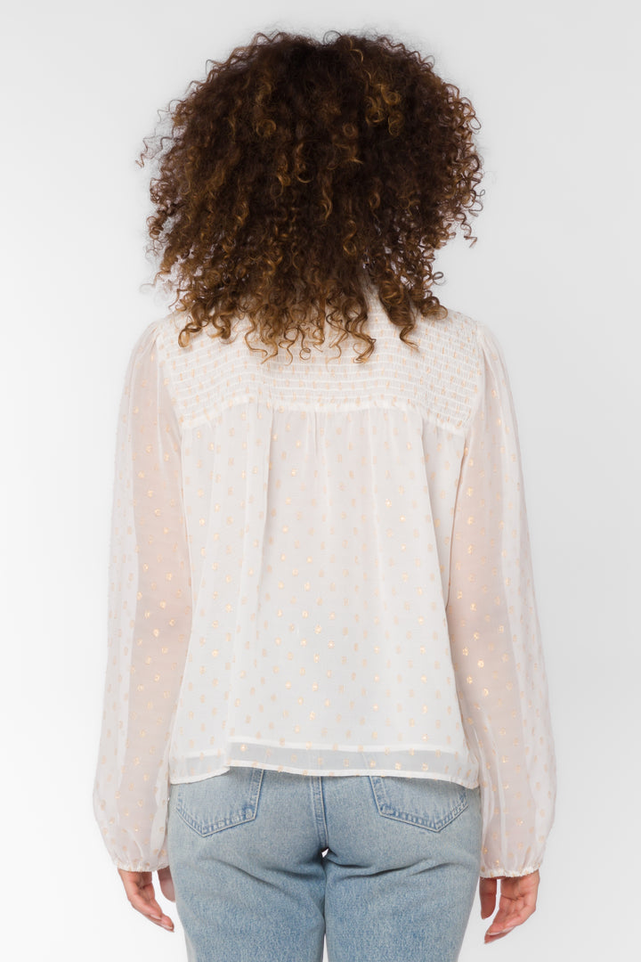 Nenna Gold Dots Blouse - Tops - Velvet Heart Clothing