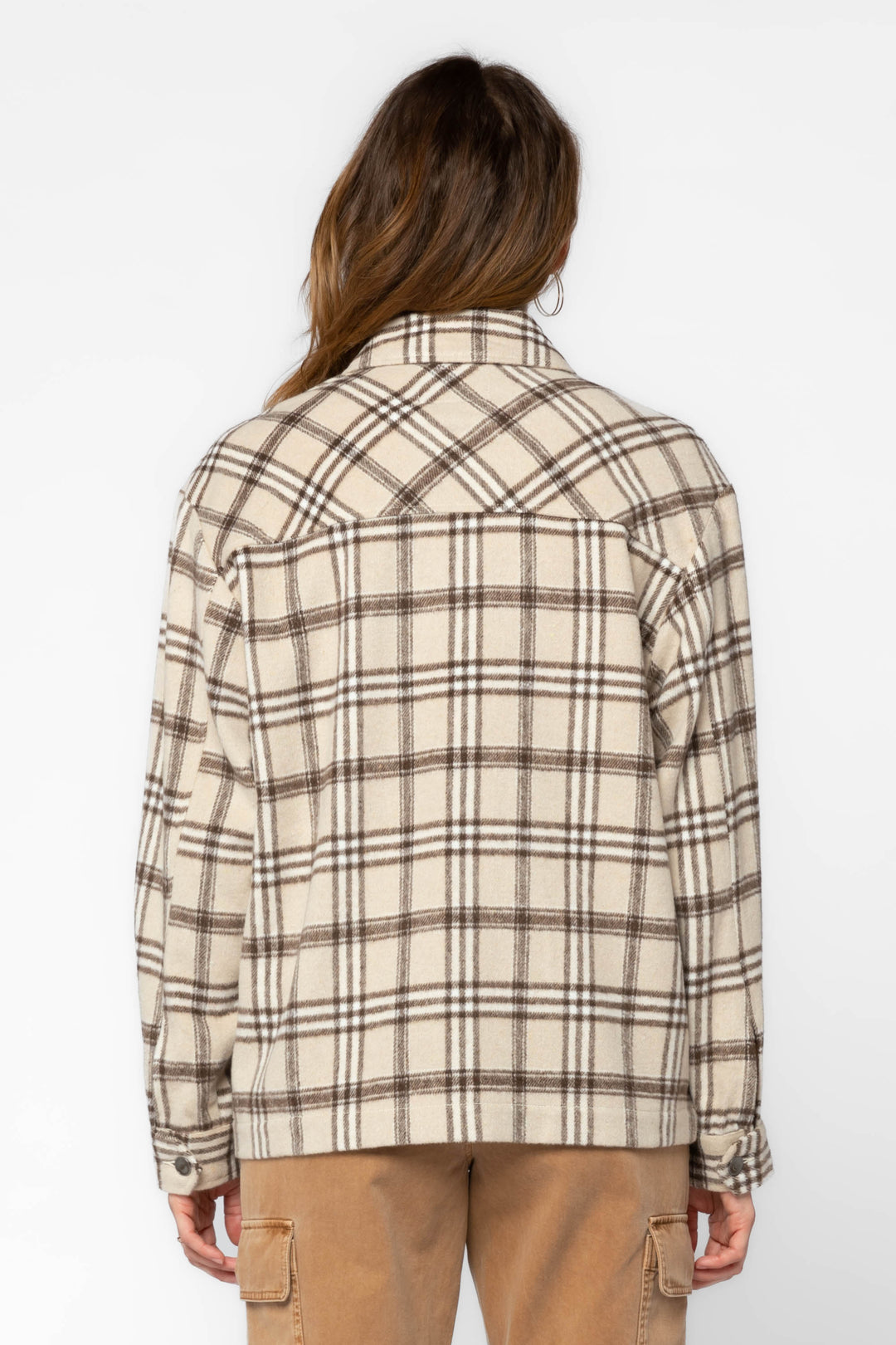 Nola Camel Plaid Shacket - Jackets & Outerwear - Velvet Heart Clothing