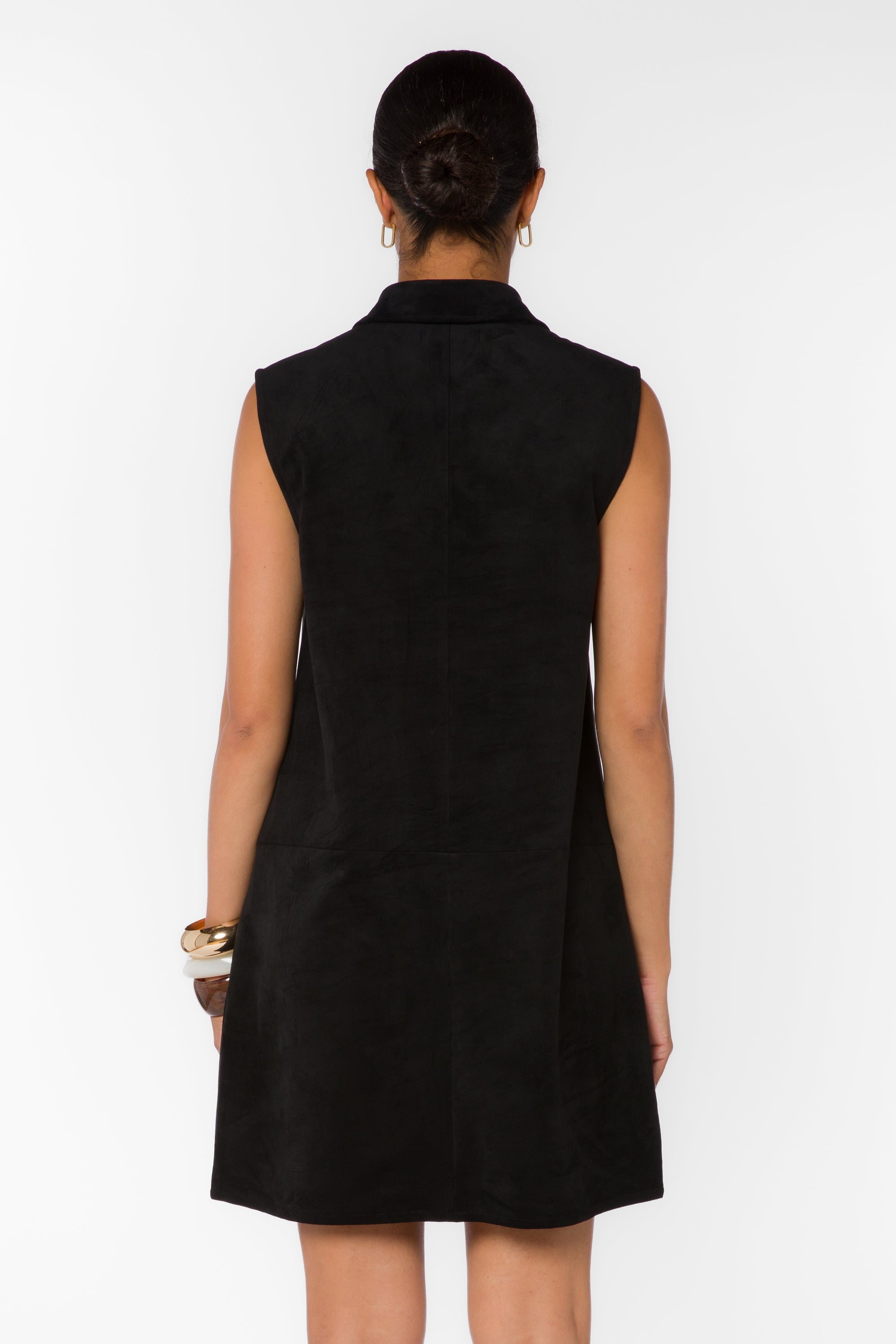 Novi Black Suede Shift Dress - Dresses - Velvet Heart Clothing
