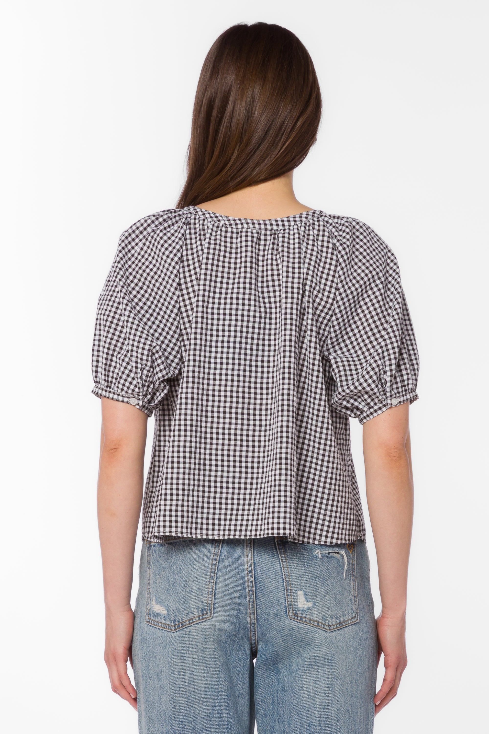 Ottilie Black Gingham Top - Tops - Velvet Heart Clothing