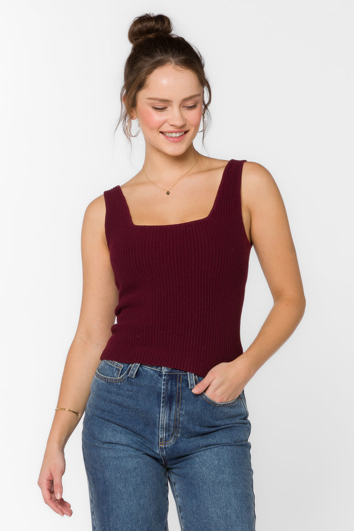 Pamela Red Sangria Tank - Tops - Velvet Heart Clothing