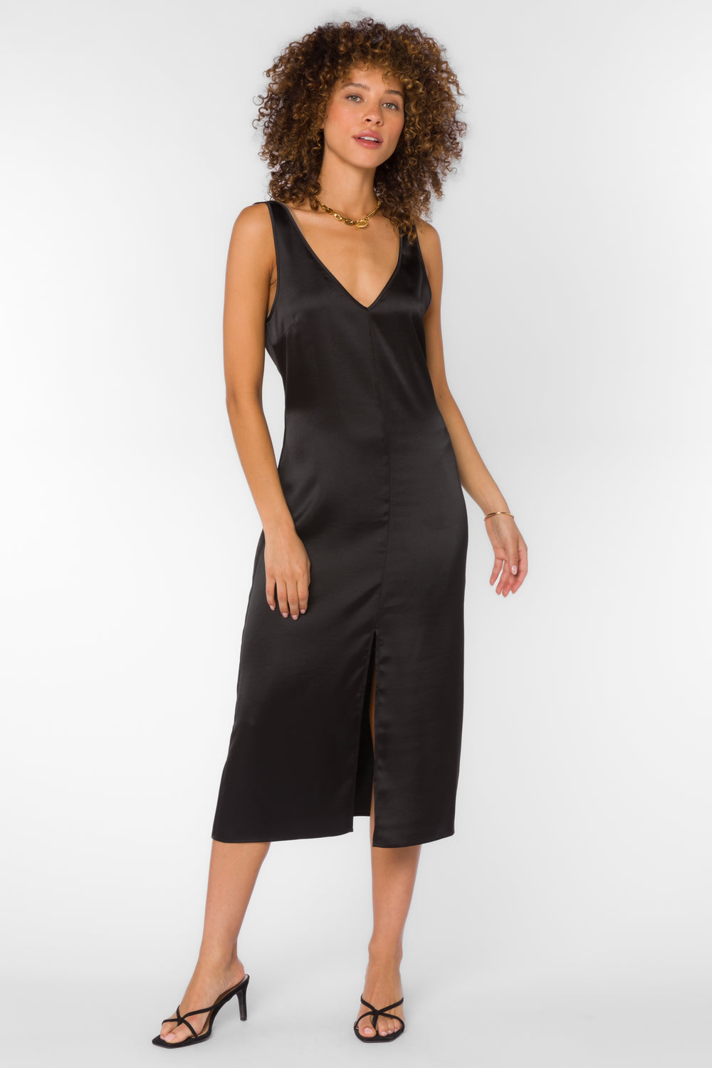 Pandora Black Slip Dress - Dresses - Velvet Heart Clothing