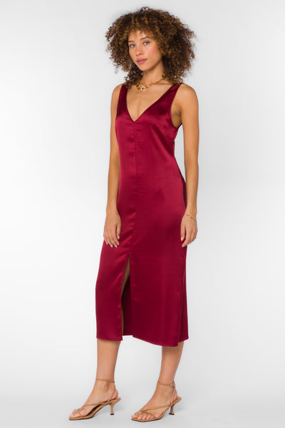 Pandora Crimson Slip Dress - Dresses - Velvet Heart Clothing