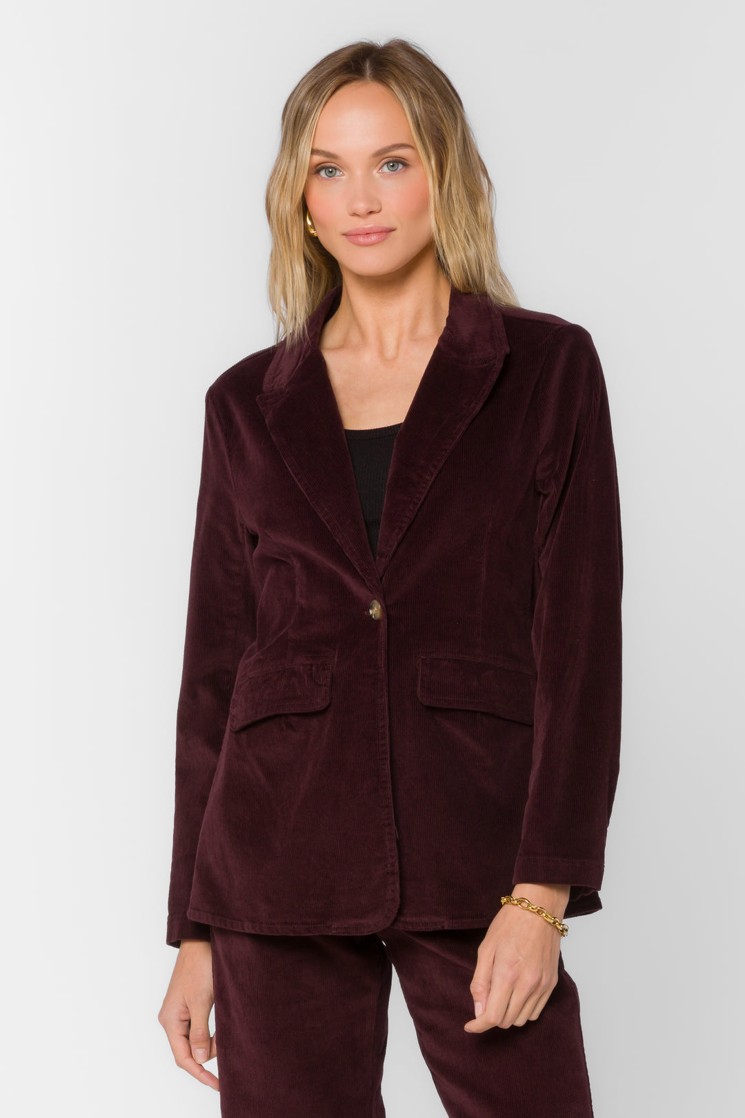 Patty Deep Plum Blazer - Jackets & Outerwear - Velvet Heart Clothing
