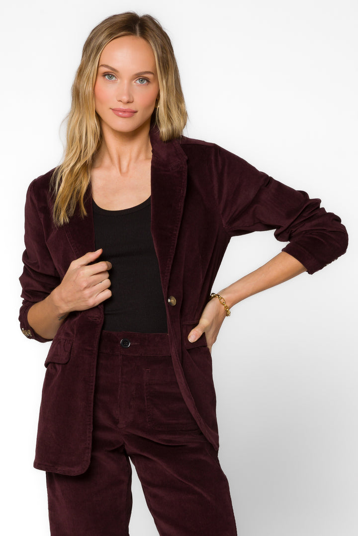 Patty Deep Plum Blazer - Jackets & Outerwear - Velvet Heart Clothing