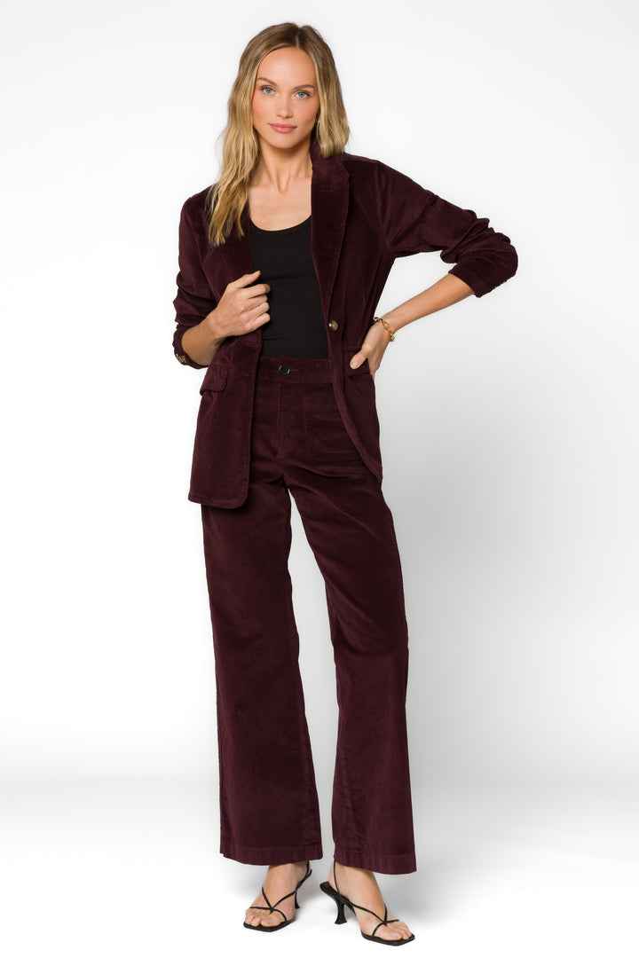 Patty Deep Plum Blazer - Jackets & Outerwear - Velvet Heart Clothing