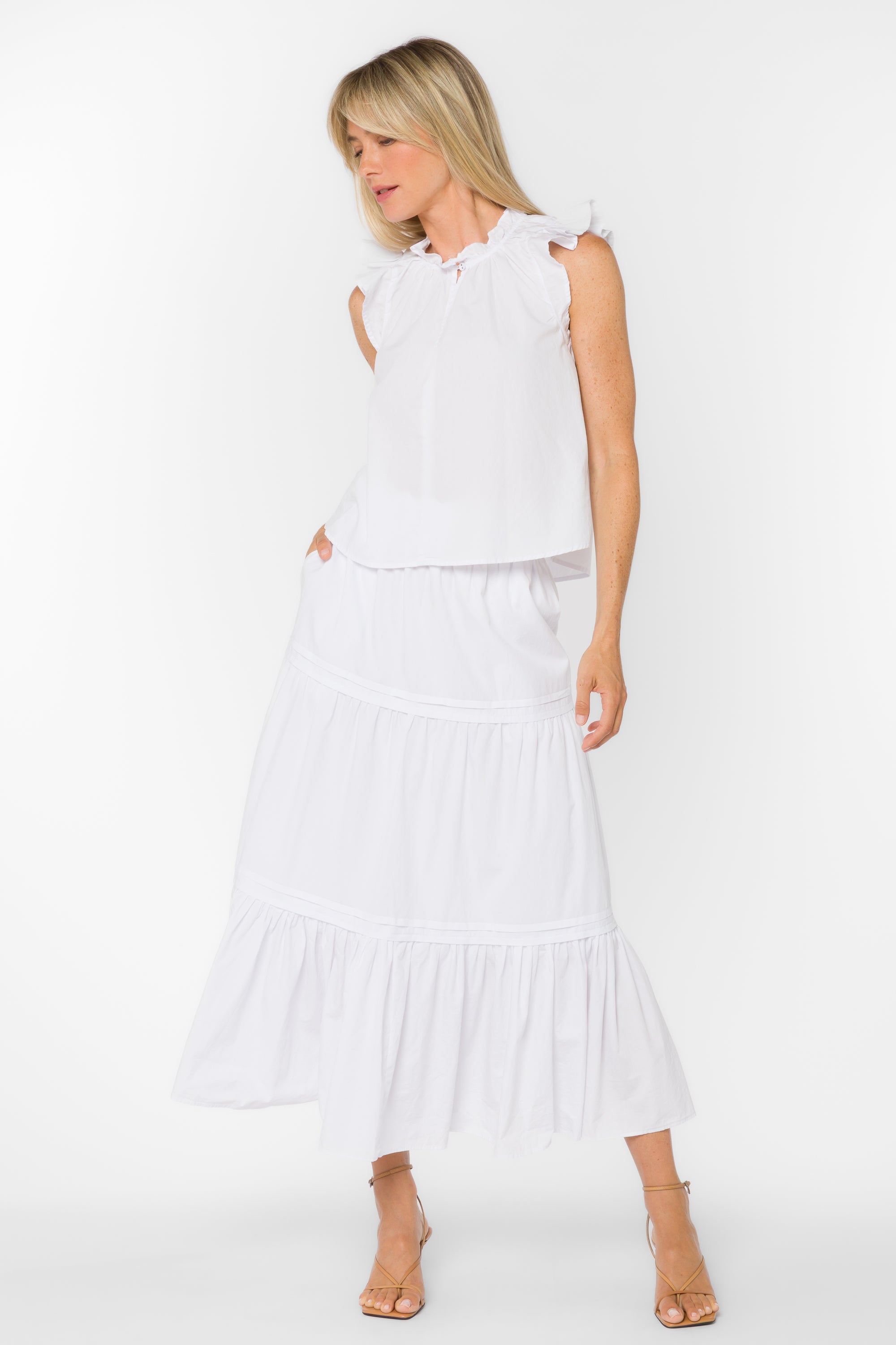 Pauline Optic White Skirt - Bottoms - Velvet Heart Clothing