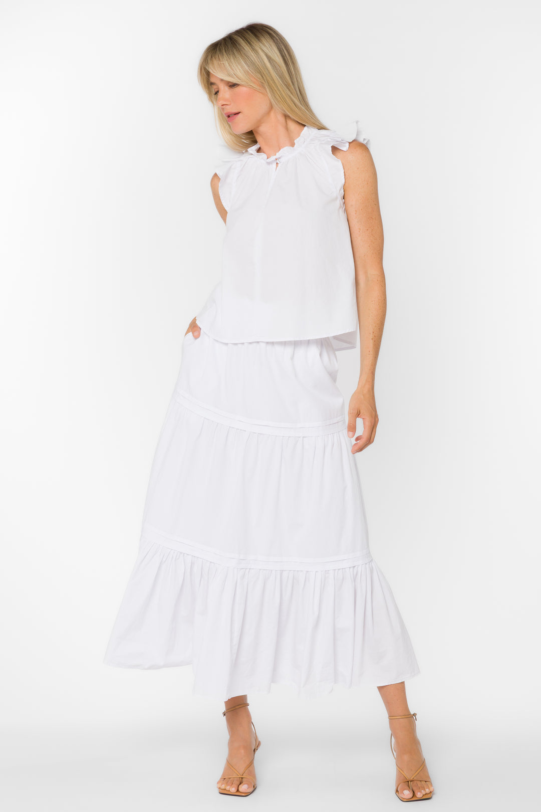 Pauline Optic White Skirt - Bottoms - Velvet Heart Clothing