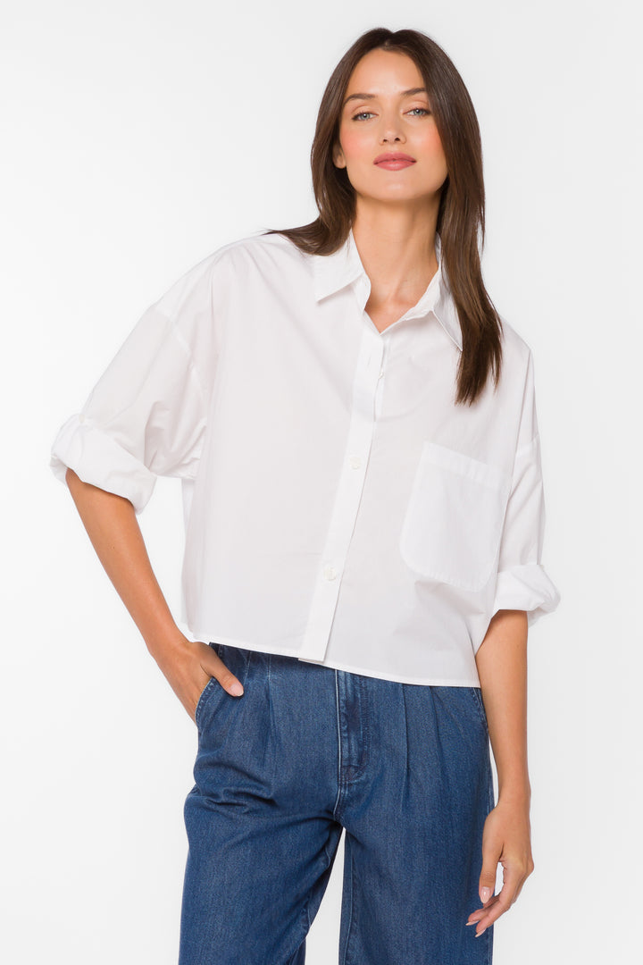 Payson Optic White Shirt - Tops - Velvet Heart Clothing