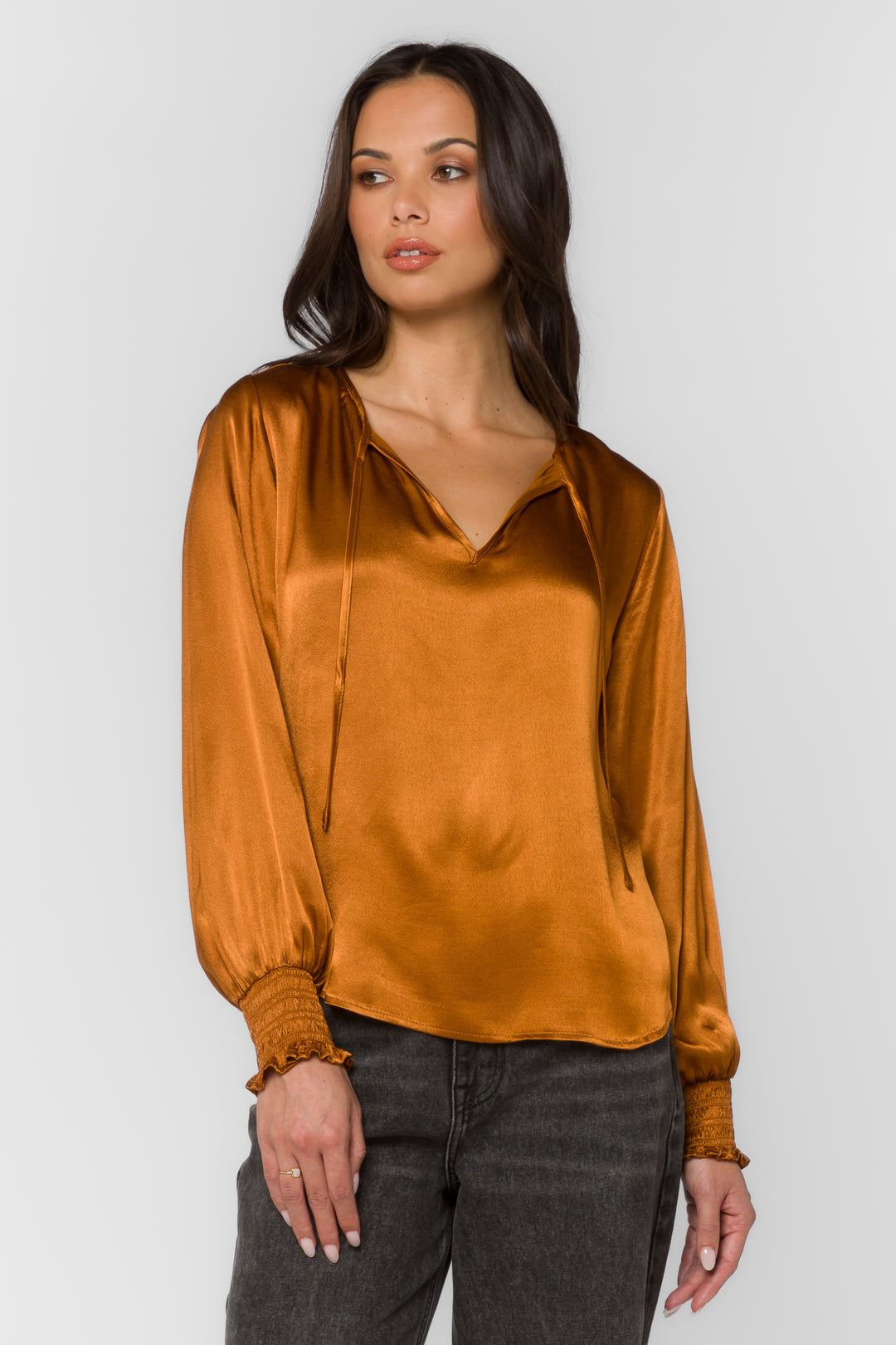 Penny Toasted Cinnamon Top - Tops - Velvet Heart Clothing