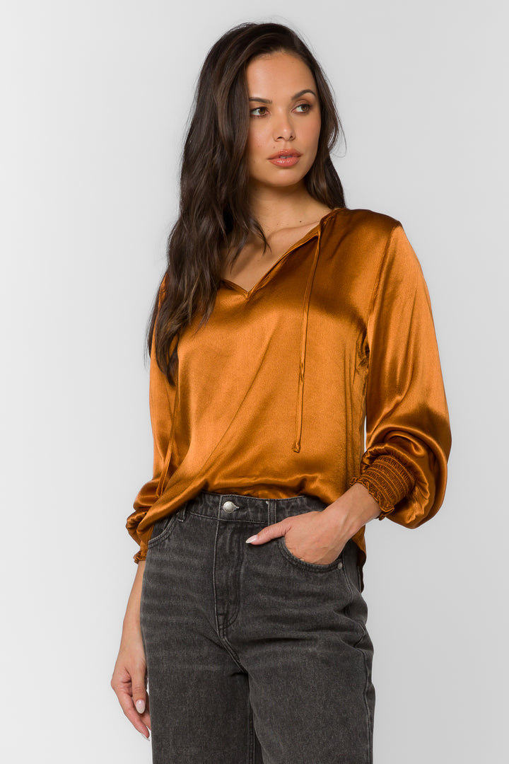 Penny Toasted Cinnamon Top - Tops - Velvet Heart Clothing