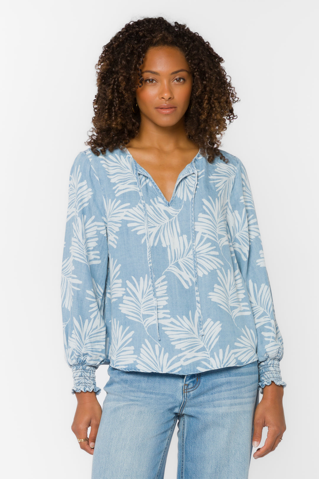 Penny Palm Leaf Top - Tops - Velvet Heart Clothing