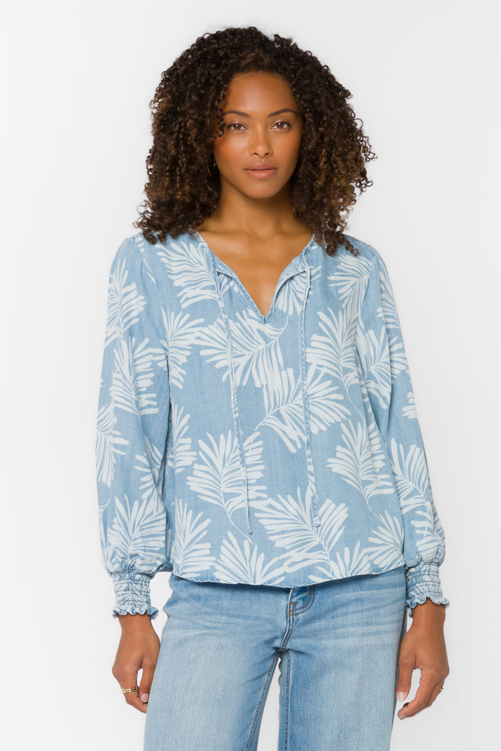 Penny Palm Leaf Top - Tops - Velvet Heart Clothing