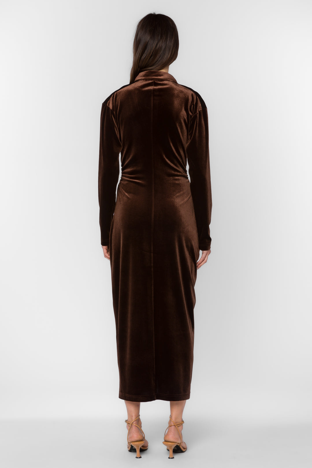 Phoenix Velvet Brown Dress - Dresses - Velvet Heart Clothing