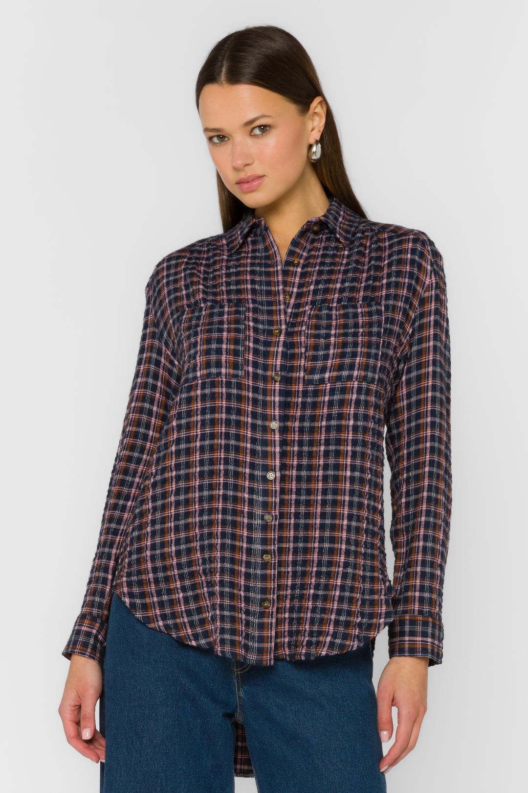 Pierra Patriot Plaid Shirt - Tops - Velvet Heart Clothing