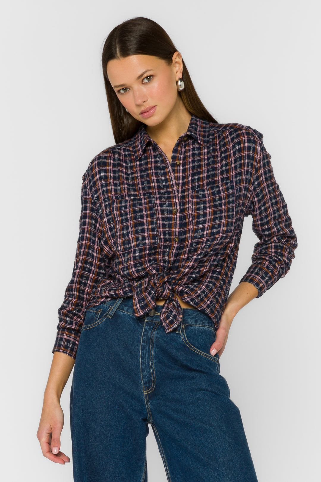 Pierra Patriot Plaid Shirt - Tops - Velvet Heart Clothing