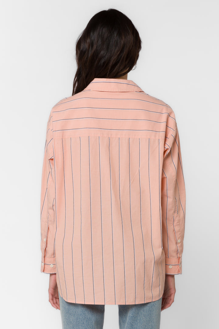 Randall Peach Stripe Shirt - Tops - Velvet Heart Clothing