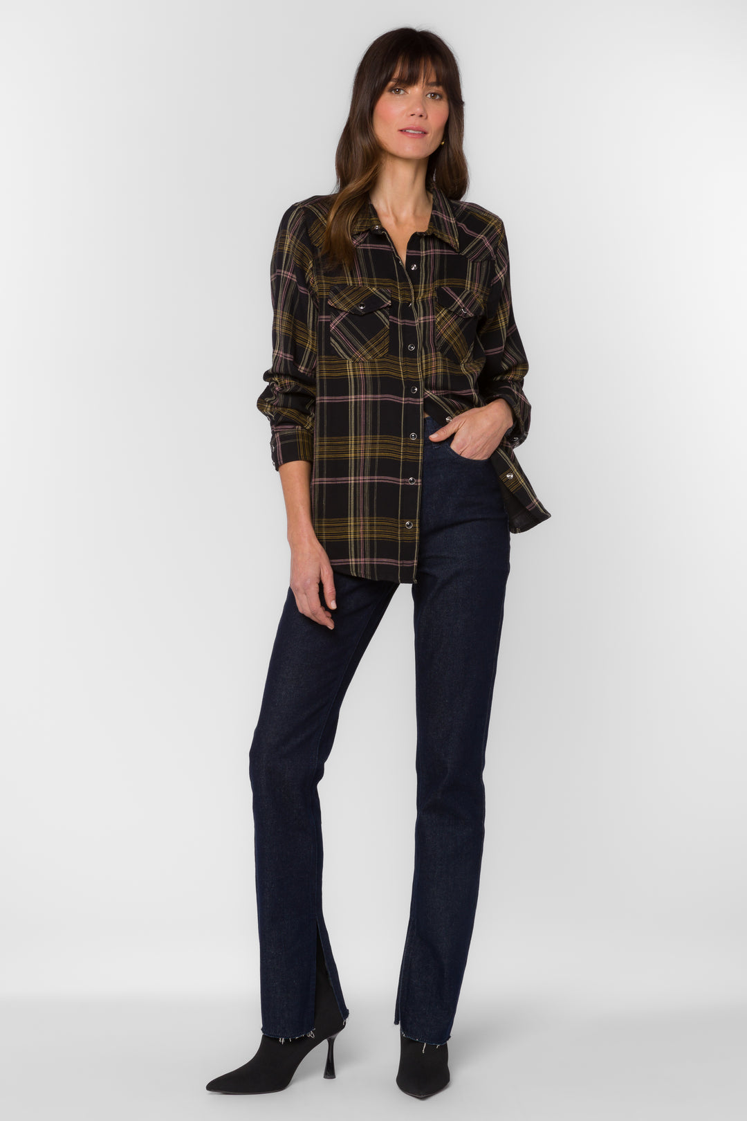Raquel Multi Plaid Shirt - Tops - Velvet Heart Clothing