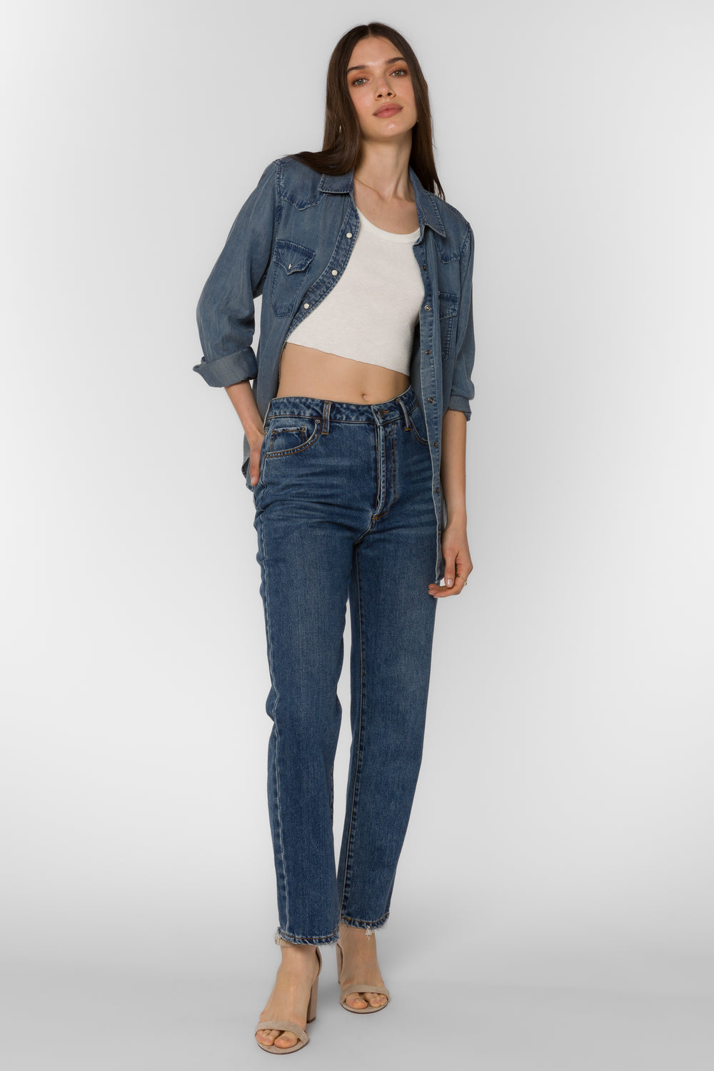 Raquel Malibu Blue Shirt - Tops - Velvet Heart Clothing