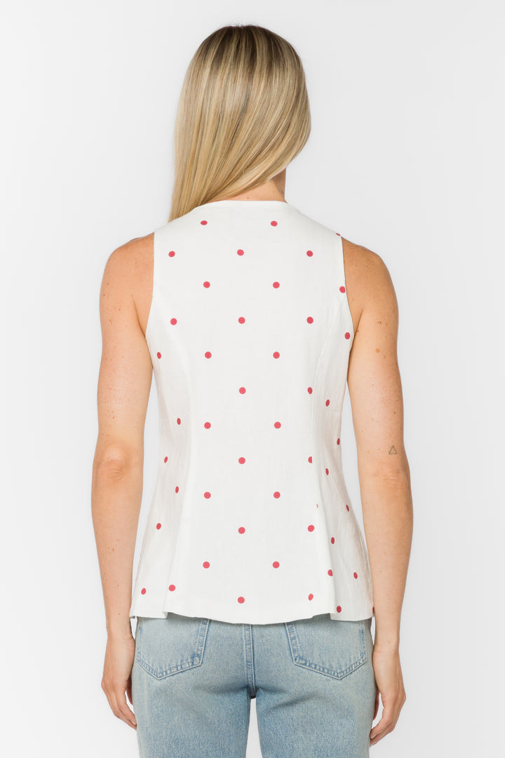 Reba Cardinal Dot Vest - Tops - Velvet Heart Clothing