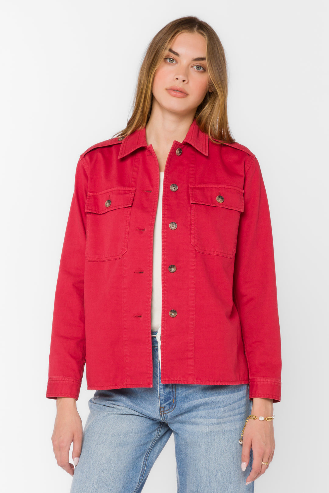 Rebel Cardinal Shacket - Jackets & Outerwear - Velvet Heart Clothing