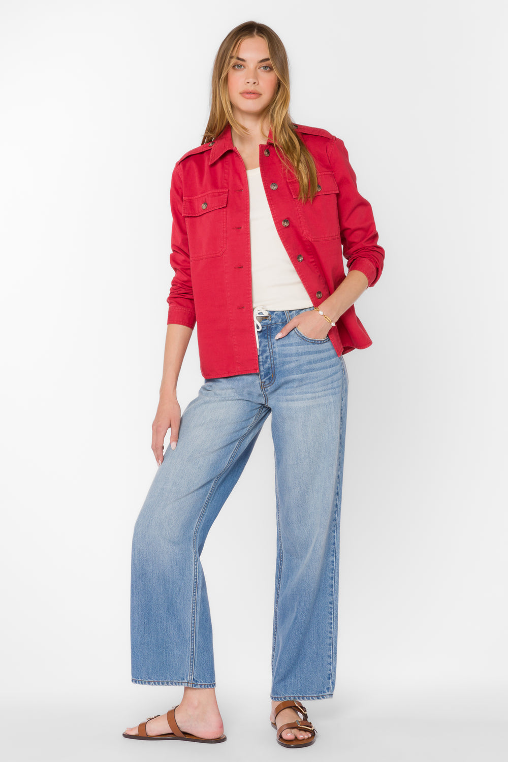 Rebel Cardinal Shacket - Jackets & Outerwear - Velvet Heart Clothing