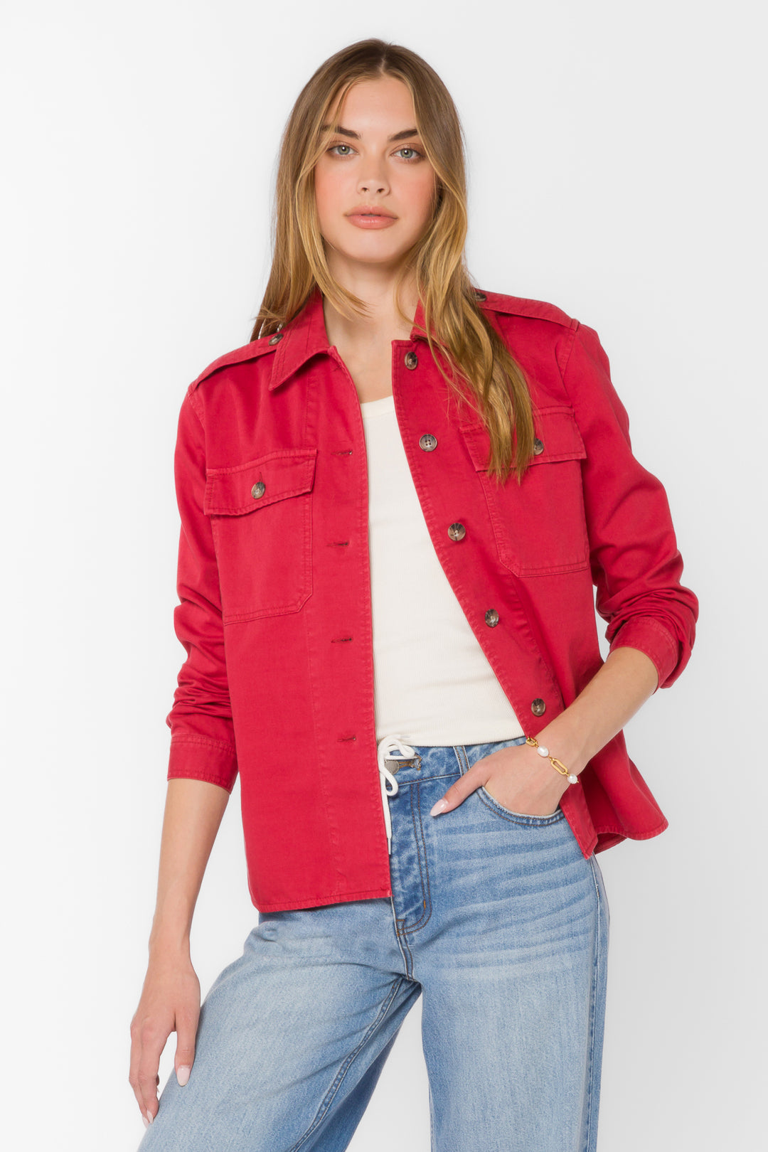 Rebel Cardinal Shacket - Jackets & Outerwear - Velvet Heart Clothing