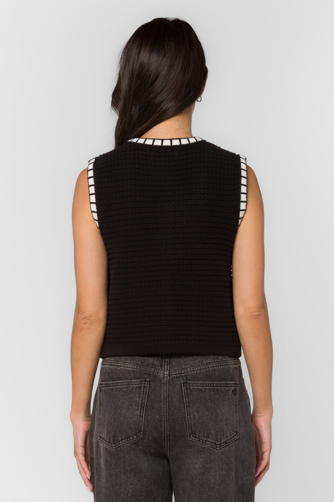 Regan Black Vest - Tops - Velvet Heart Clothing