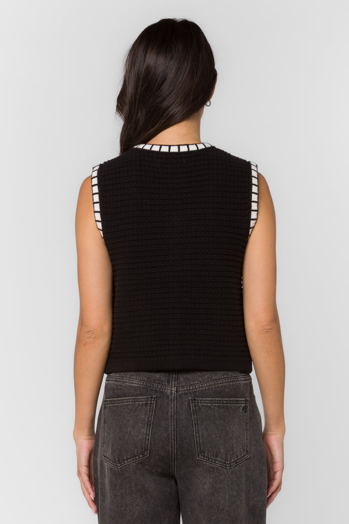Regan Black Vest - Tops - Velvet Heart Clothing