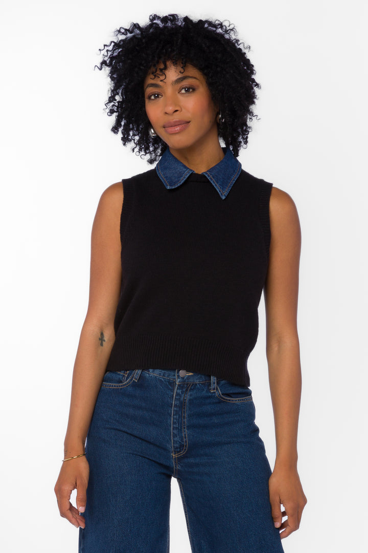 Renier Black Vest - Tops - Velvet Heart Clothing