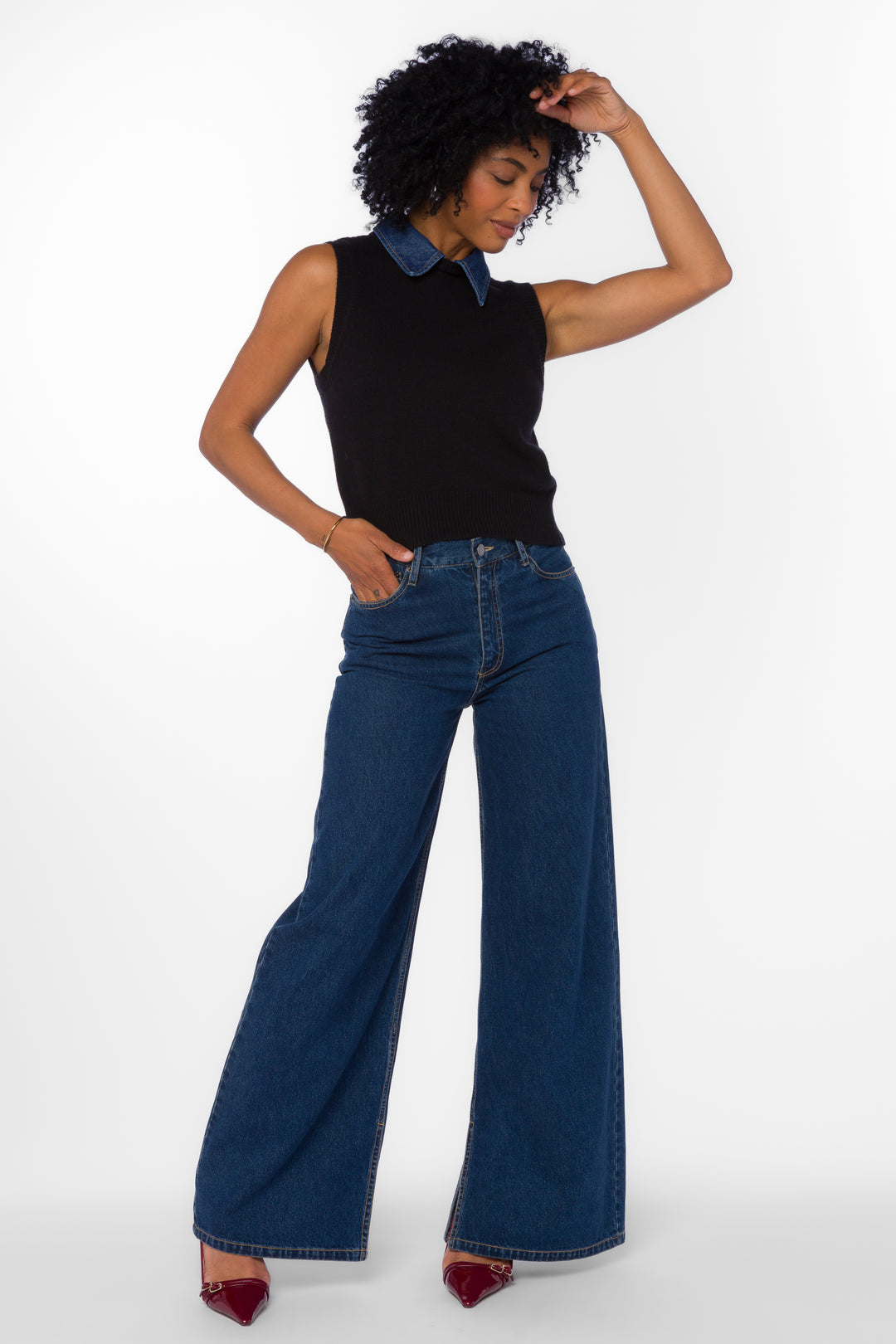 Renier Black Vest - Tops - Velvet Heart Clothing