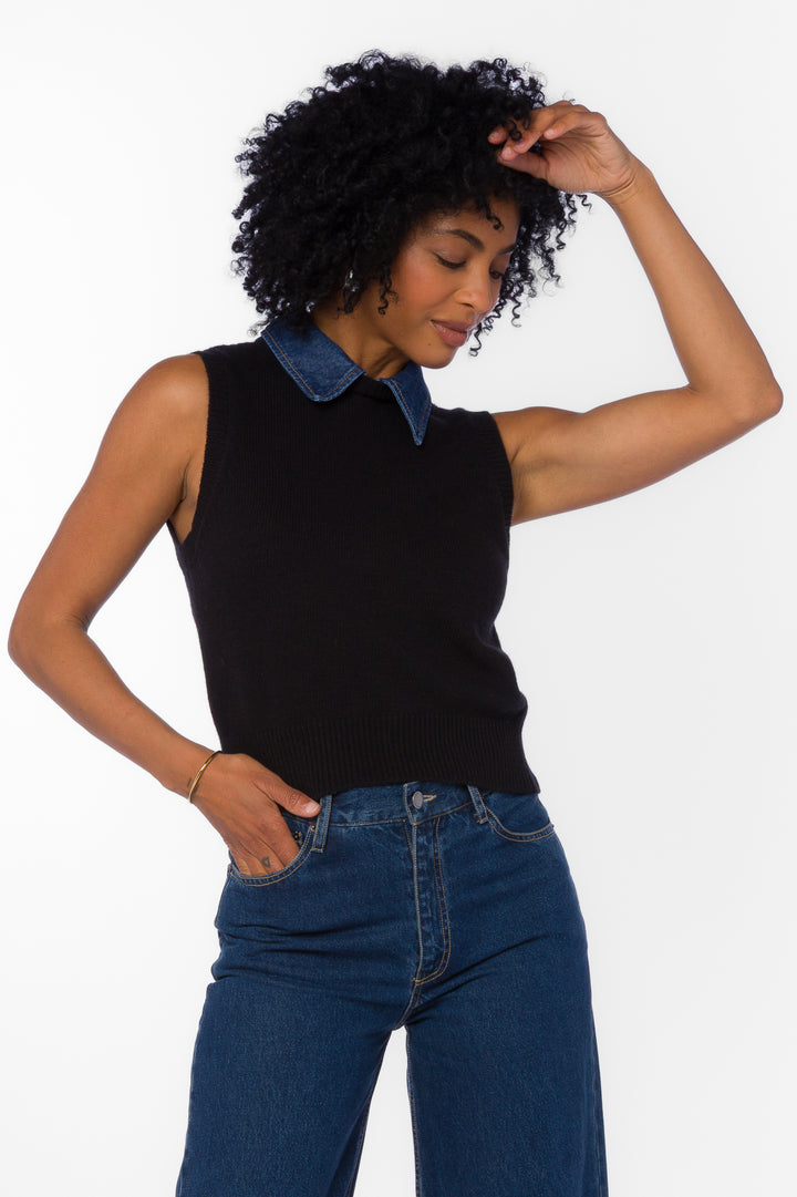 Renier Black Vest - Tops - Velvet Heart Clothing