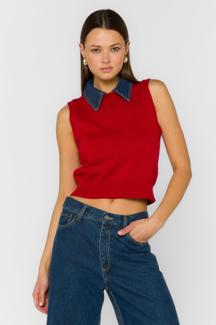 Renier Red Vest - Sweaters - Velvet Heart Clothing
