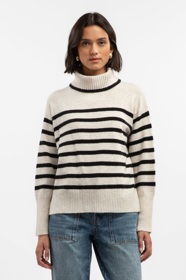Parley Oatmeal Black Stripe Sweater