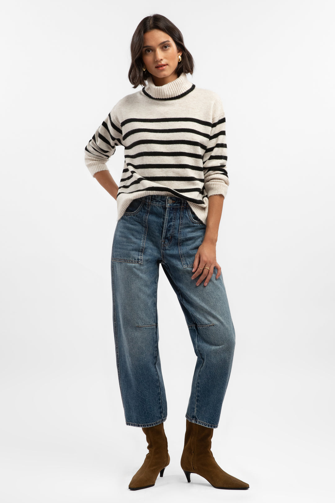 Parley Oatmeal Black Stripe Sweater
