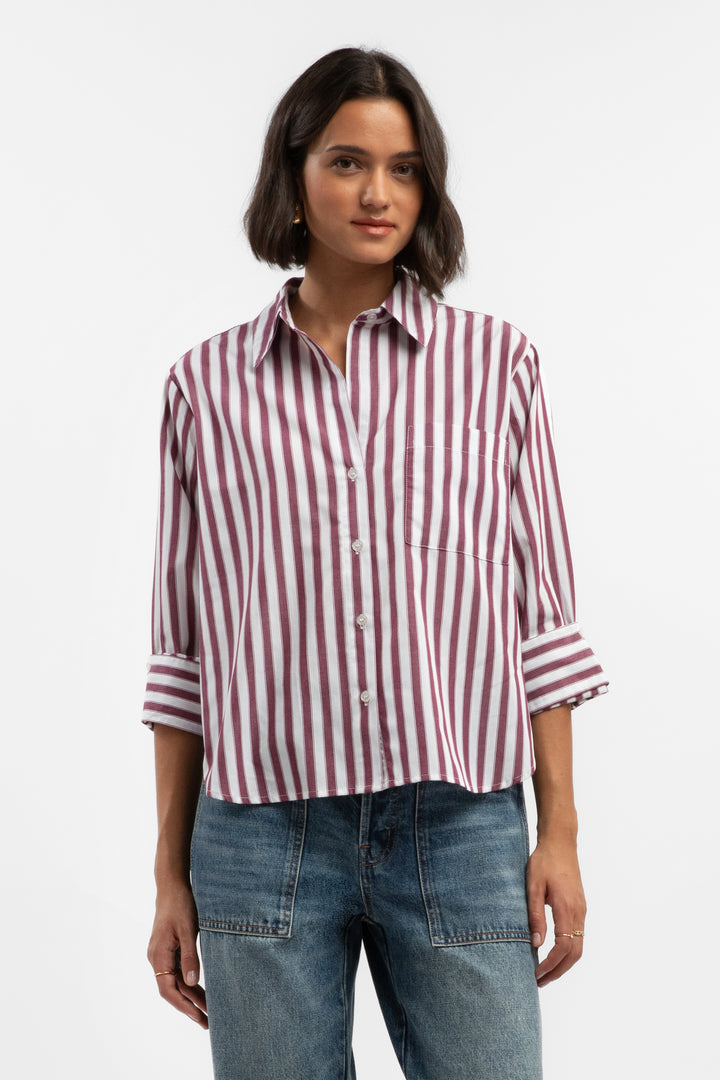 Valencia Prune Stripe Cotton Shirt