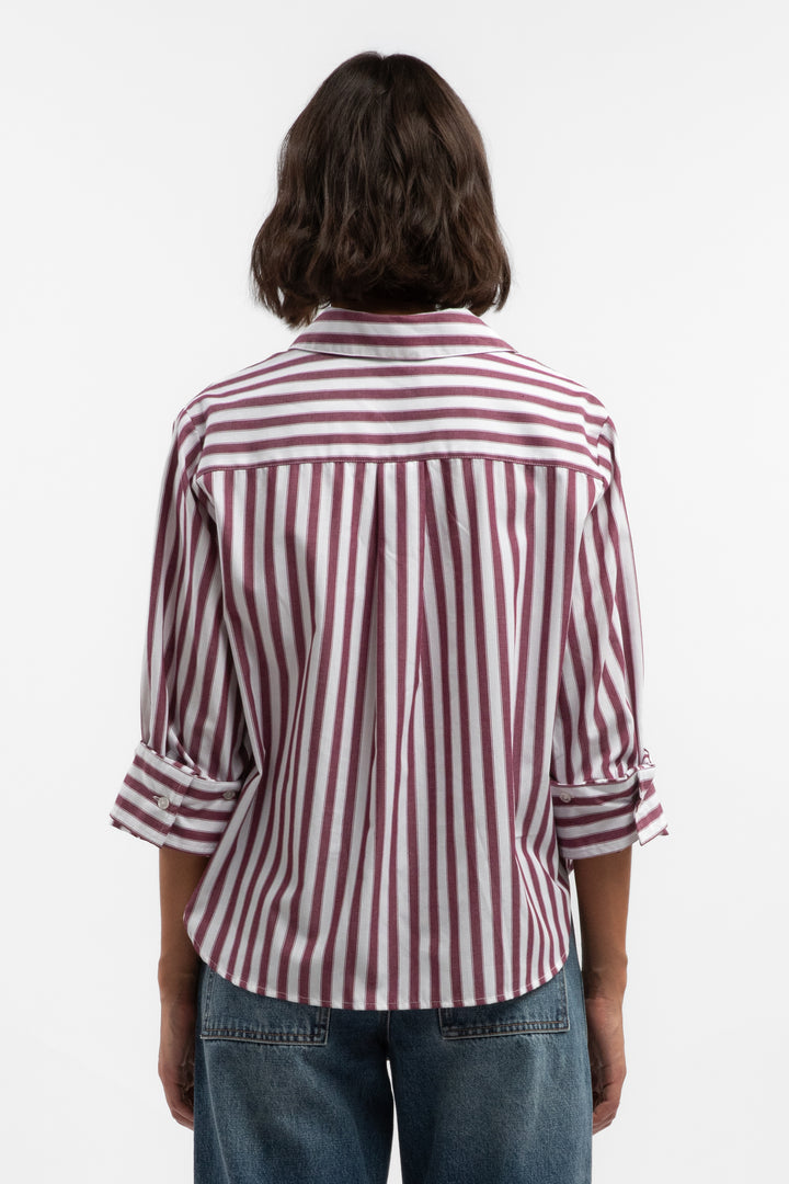 Valencia Prune Stripe Cotton Shirt