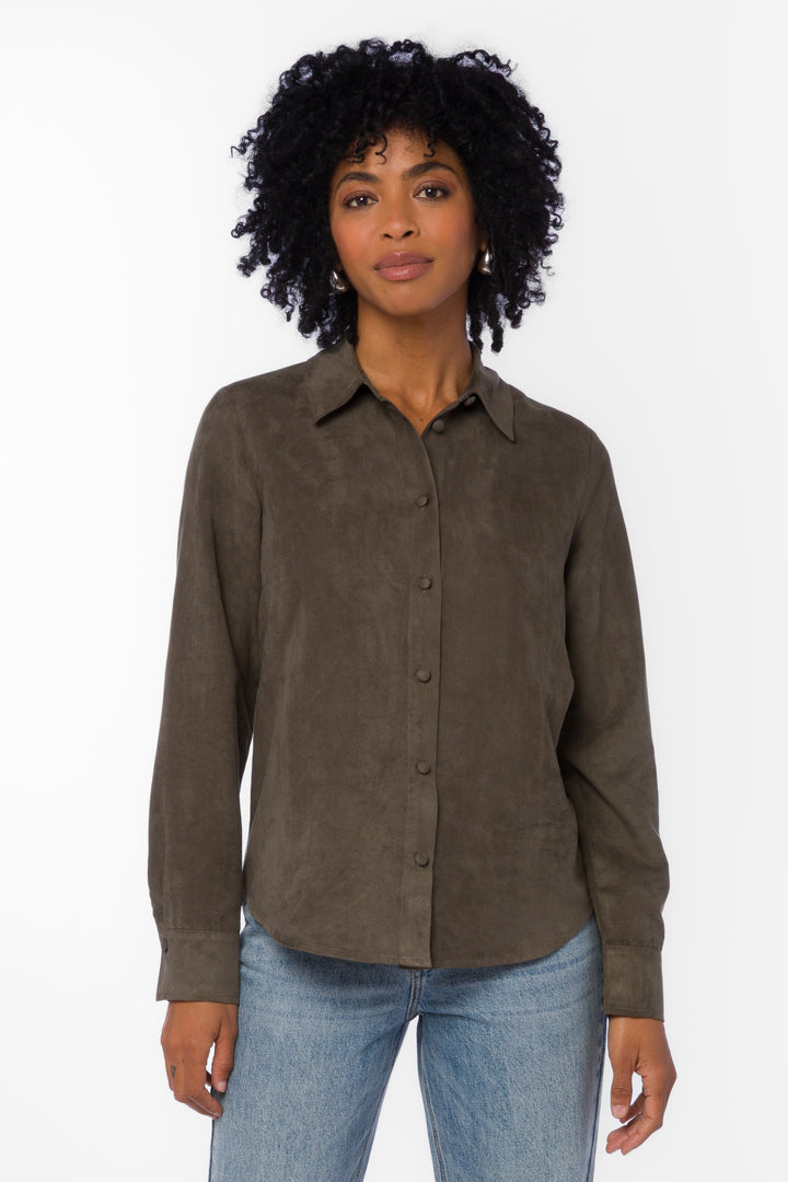 Retra Olive Shirt - Tops - Velvet Heart Clothing