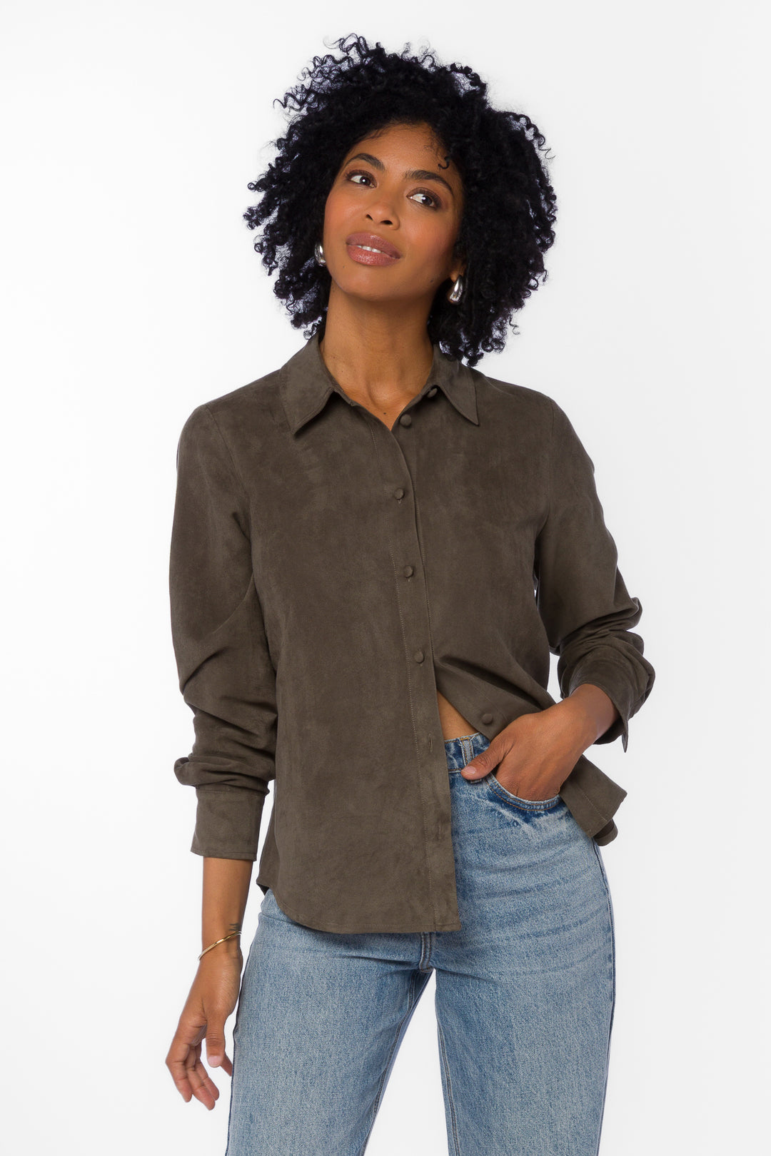 Retra Olive Shirt - Tops - Velvet Heart Clothing