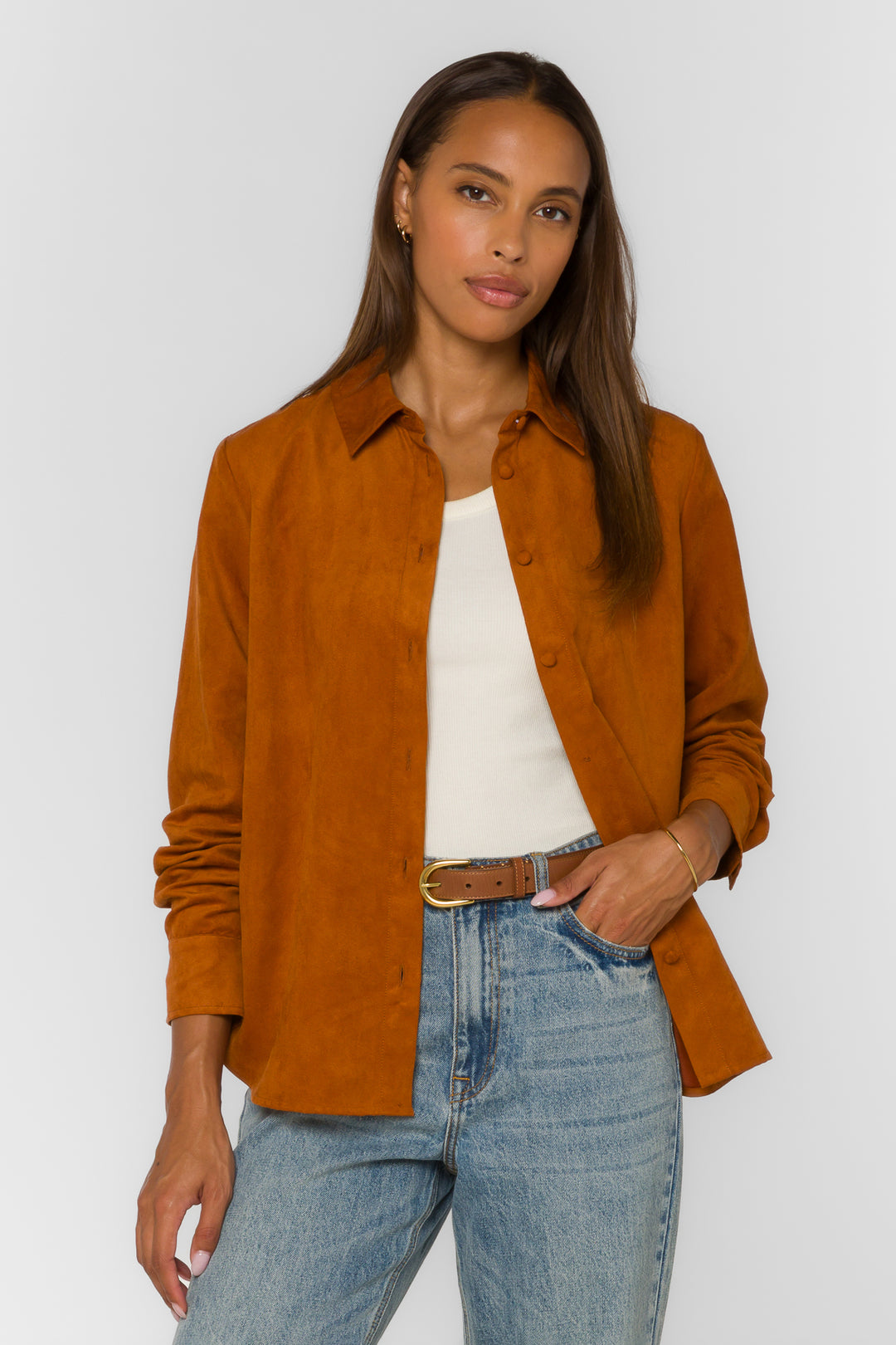 Retra Tree Bark Shirt - Tops - Velvet Heart Clothing