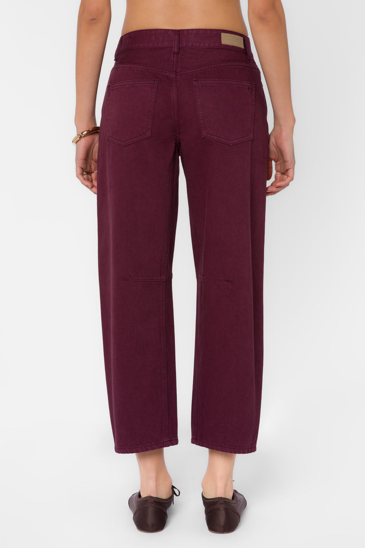 Reyna Plum Mid-Rise Barrel Jeans